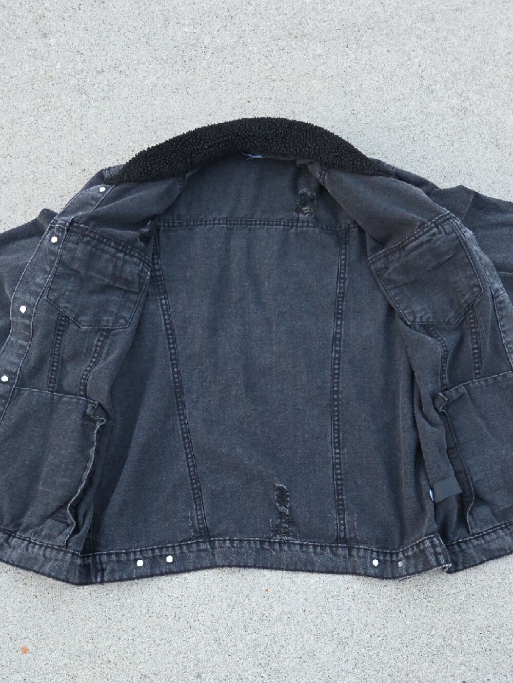 JACKSON Washed Denim Sherpa Collar Jacket - Picture 6 of 11